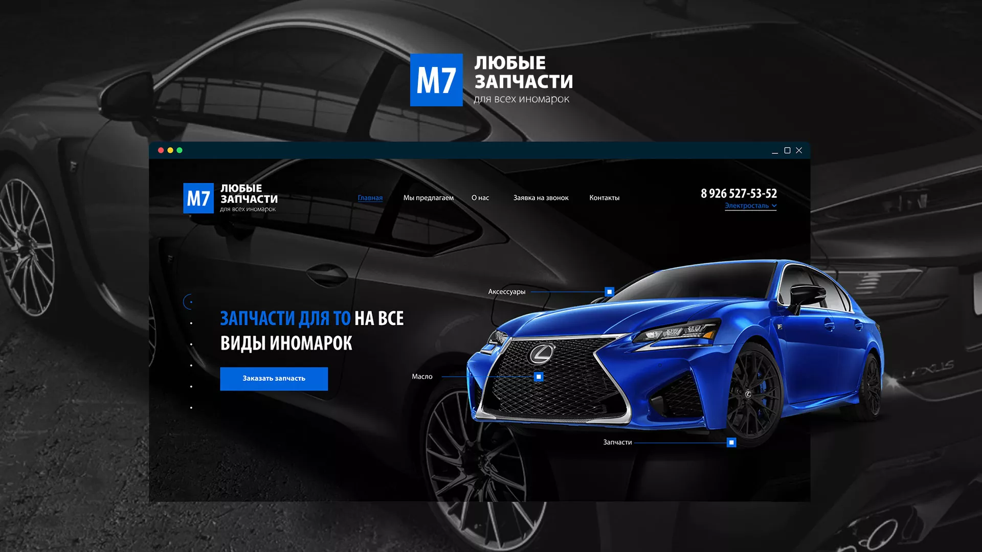 Разработка сайта магазина автозапчастей «М7» в Боброве